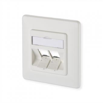 Module prise encastrée, 2 ports non équipés, blanc pur 