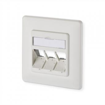 Module prise encastrée, 3 ports non équipés, blanc pur 