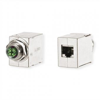 Traversées de cloison pour armoire électrique M12, codage X, sur RJ45 - droite 