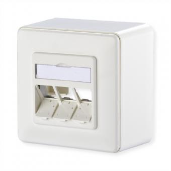 Modul Anschlussdose AP, 3 Port unbestückt reinweiß 