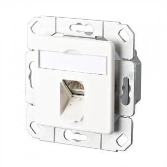 E-DAT C6 Prise, 1 port, goulotte encastrée (UPk), blanc pur 