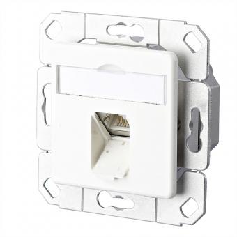 E-DAT C6A Prise, 1 port, goulotte encastrée (UPk), blanc pur 