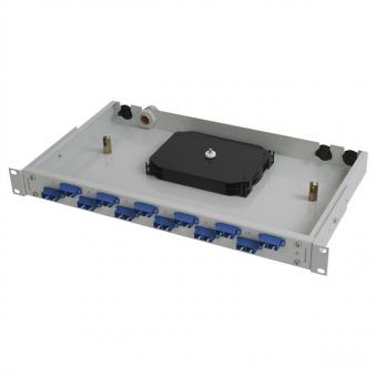 LWL-Patchpanel, 1 HE komplett, 24x E2000APC 