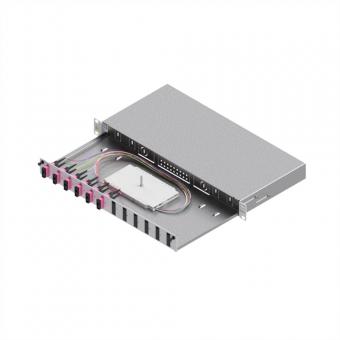 Boîtier d'épissure fibre optique EasyLan Grade C 19 pouces 1U, 12 ports, 6x SC-Duplex, OM4 