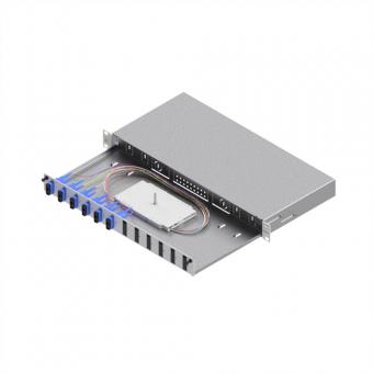 Boîtier d'épissure fibre optique EasyLan Grade C 19 pouces 1U, 12 ports, 6x SC-Duplex, OS2 