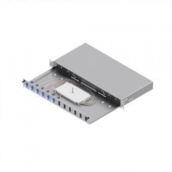 Boîtier d'épissure fibre optique EasyLan Grade C 19 pouces 1U, 12 ports, 6x LC duplex, OS2 