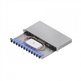 EasyLan Tiroir FO pour fusion basique catégorie C, 19-pouces 1U, 12 ports, 12x SC-duplex, OS2 