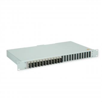BASIS eco LWL-Panel mit Kupplungen, 12x SC Duplex, beige, OM2 