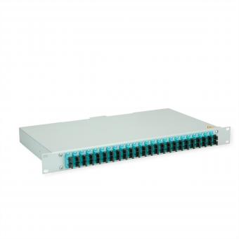 BASIS eco LWL-Panel mit Kupplungen, 24x SC Duplex, türkis, OM3 