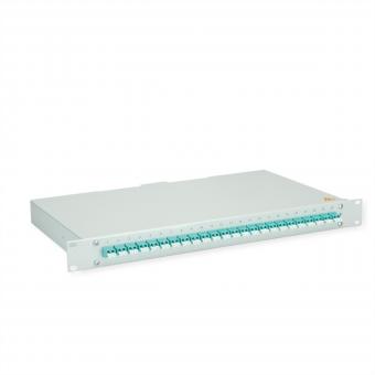 BASIS eco LWL-Panel mit Kupplungen, 24x LC Duplex, türkis, OM3 