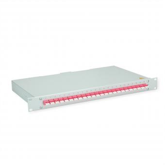 BASIS eco LWL-Panel mit Kupplungen, 24x LC Duplex, violett, OM4 