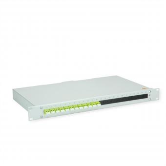 BASIS eco LWL-Panel mit Kupplungen, 12x LC Duplex, lindgrün, OM5 