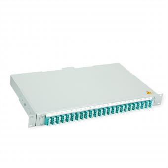 BASIS V LWL-Panel mit Kupplungen & Pigtails, 24x LC Quad, türkis, OM3 