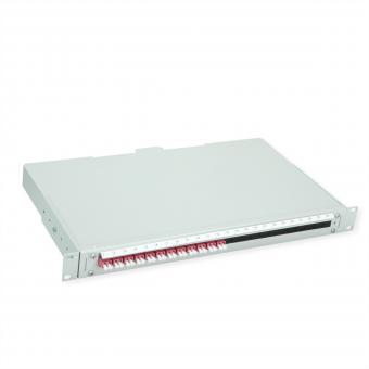 BASIS V LWL-Panel mit Kupplungen & Pigtails, 12x LC Duplex, violett, OM4 
