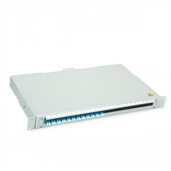 BASIS V LWL-Panel mit Kupplungen & Pigtails, 12x LC Duplex, blau, OS2 PC 