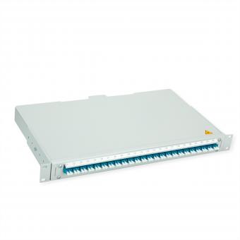 BASIS V LWL-Panel mit Kupplungen & Pigtails, 24x LC Duplex, blau, OS2 PC 