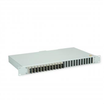 BASIS eco LWL-Panel mit Kupplungen & Pigtails, 12x SC Duplex, beige, OM2, Grade C 