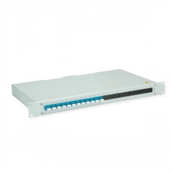 BASIS eco LWL-Panel mit Kupplungen & Pigtails, 12x LC Duplex, blau, OS2 PC, Grade C 
