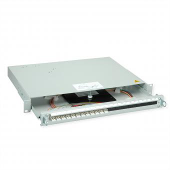 PROFI V LWL-Panel mit Kupplungen & Pigtails, 12x LC Duplex, beige, OM2, Grade B 