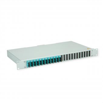 BASIS eco LWL-Panel mit Kupplungen & Pigtails, 12x SC Duplex, türkis, OM3, Grade C 