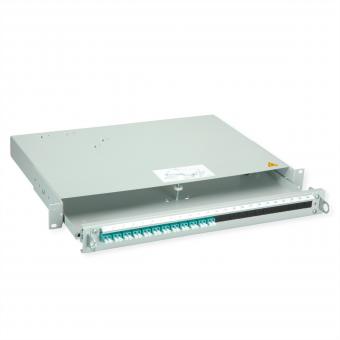 PROFI V LWL-Panel mit Kupplungen, 12x LC Duplex, türkis, OM3 