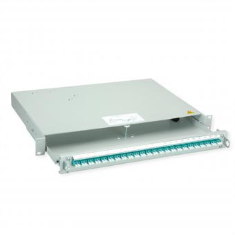 PROFI V LWL-Panel mit Kupplungen, 24x LC Duplex, türkis, OM3 