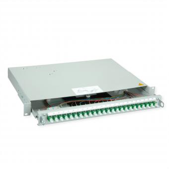 PROFI V LWL-Panel mit Kupplungen & Pigtails, 24x E2000, grün, OS2 APC, Grade B 