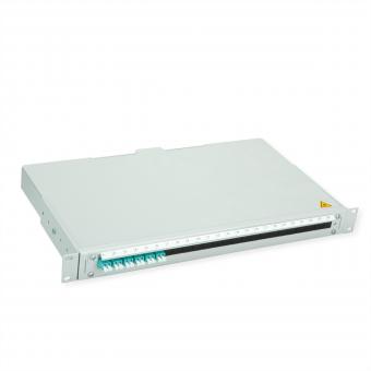BASIS V LWL-Panel mit Kupplungen, 6x LC Duplex, türkis, OM3 