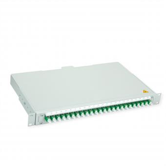 BASIS V LWL-Panel mit Kupplungen, 24x E2000, grün, OS2 APC 