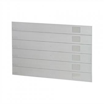 Face avant 19-pouces, plastique, 6 U, RAL 7035, 10 pièces 