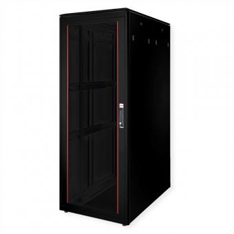 19-pouces Baie réseau Pro 42U, 800x1200 LxP Porte verre noir 