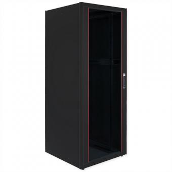 19-pouces Baie réseau Pro 42U, 800x800 LxP Porte verre noir 