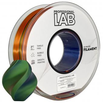 PLA Silk tricolore (orange, bleu, vert), Prof. Lab, 1575°C, 300°C, 354°C 