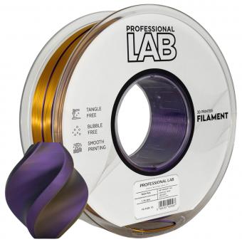 PLA Silk tricolore noir, or, violet, Prof. Lab, Noir 6 C, 116 C, 2592 C 