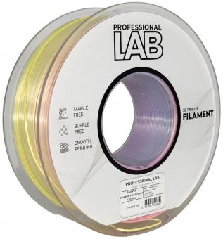 Fil PLA « Silk » couleur arc-en-ciel, Prof. Lab, 7499 C, 7436 C, 290 C, 1625 C 