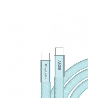 Câble Sync + Charge SoftTouch 60W, USB-C vers USB-C, 120cm, bleu 