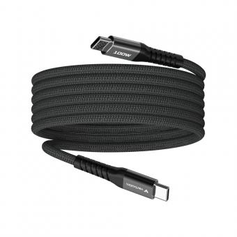 Câble magnétique de synchronisation et de recharge - 100W, USB-C vers USB-C, 120cm, noir 
