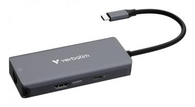 USB-C Essentials Multiport-Hub mit 6 Anschlüssen: RJ45, HDMI, USB-C PD, 3 x USB-A 3.2 Gen 1 