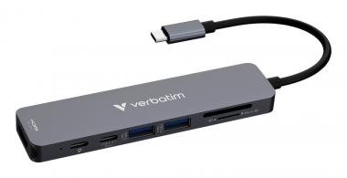USB-C Essentials Multiport-Hub mit 7 Anschlüssen: HDMI, USB-C, USB-C 3.2 Gen 1, 2 × USB-A 3.2 Gen 1, SD + microSD 