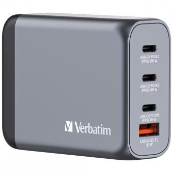 Chargeur GNC-100 GaN 100W avec 2 ports USB-C PD 100W / 1 port USB-C PD 65W / 1 port USB-A QC 3.0 (UE/Royaume-Uni/États-Unis) 