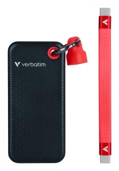 SSD de poche USB 3.2 Gen 2 256 Go Noir/Rouge 