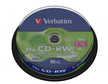CD-RW 12x 700 Mo, lot de 10 