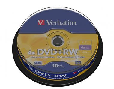 DVD+RW argent mat 4,7 Go, lot de 10 