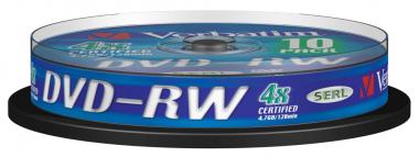 DVD-RW argent mat 4x, lot de 10 