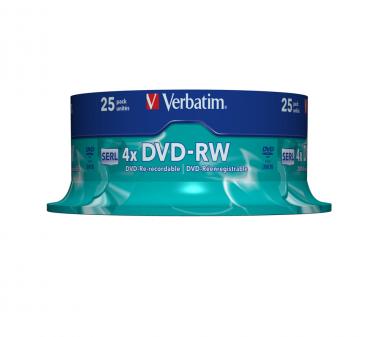 DVD-RW argent mat 4,7 Go, lot de 25 pièces 