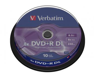 DVD+R double couche, argent mat, 8x, lot de 10 