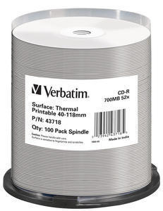 CD-R imprimables par transfert thermique, sans marque, 700 Mo, 52x, 100 pièces 