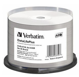 DataLifePlus DVD+R DL 8,5 Go, lot de 50 pièces 