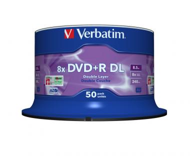 DVD+R double couche 8x, argent mat, lot de 50 disques, 8,5 Go DVD+R DL, 50 pièces 