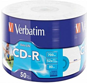 CD-R 50x 700 Mo 52x, lot de 50 pièces 